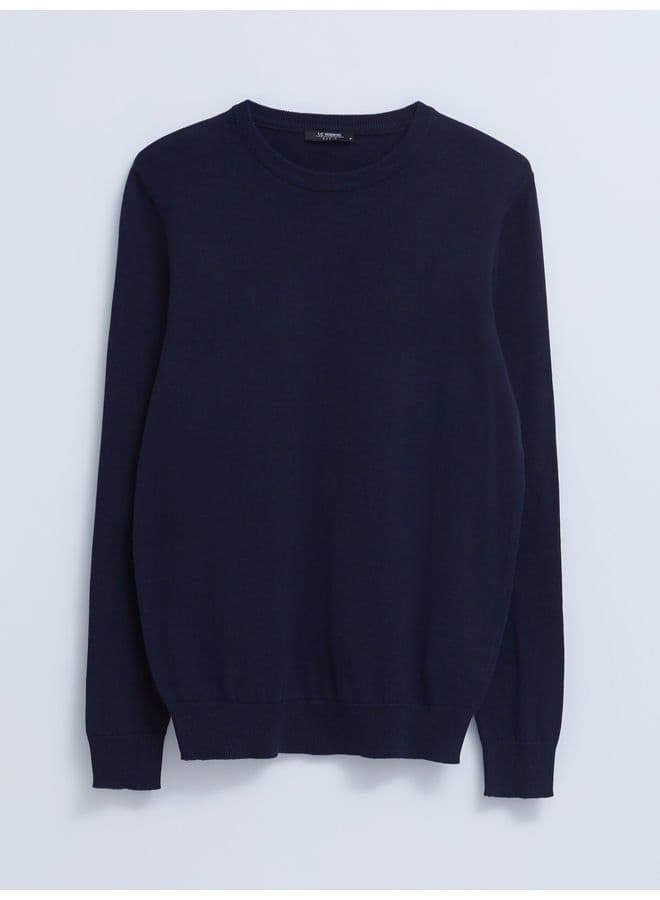 Crew Neck Long Sleeve Men's Knitwear Sweater 1