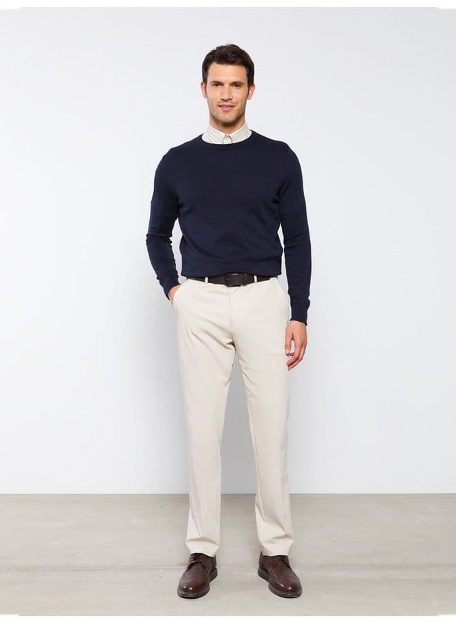 Crew Neck Long Sleeve Men's Knitwear Sweater 3