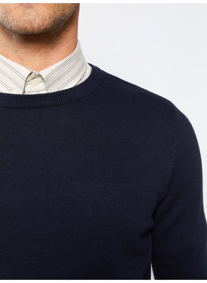 Crew Neck Long Sleeve Men's Knitwear Sweater 6