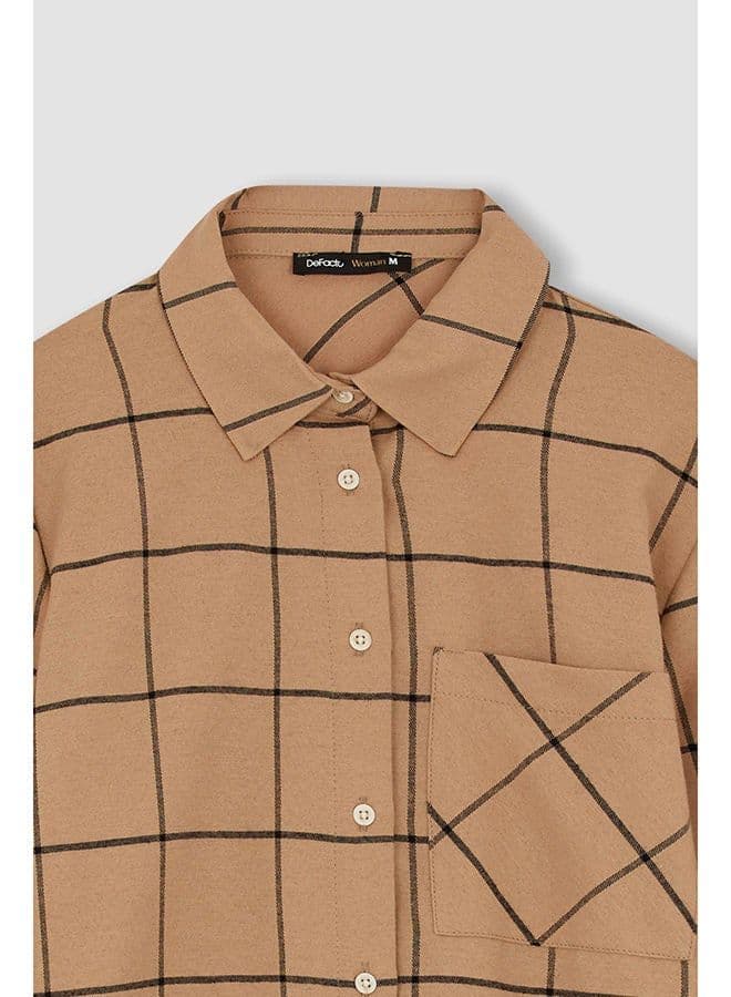 Woman Brown Long Sleeve Tunic LT.CAMEL 3